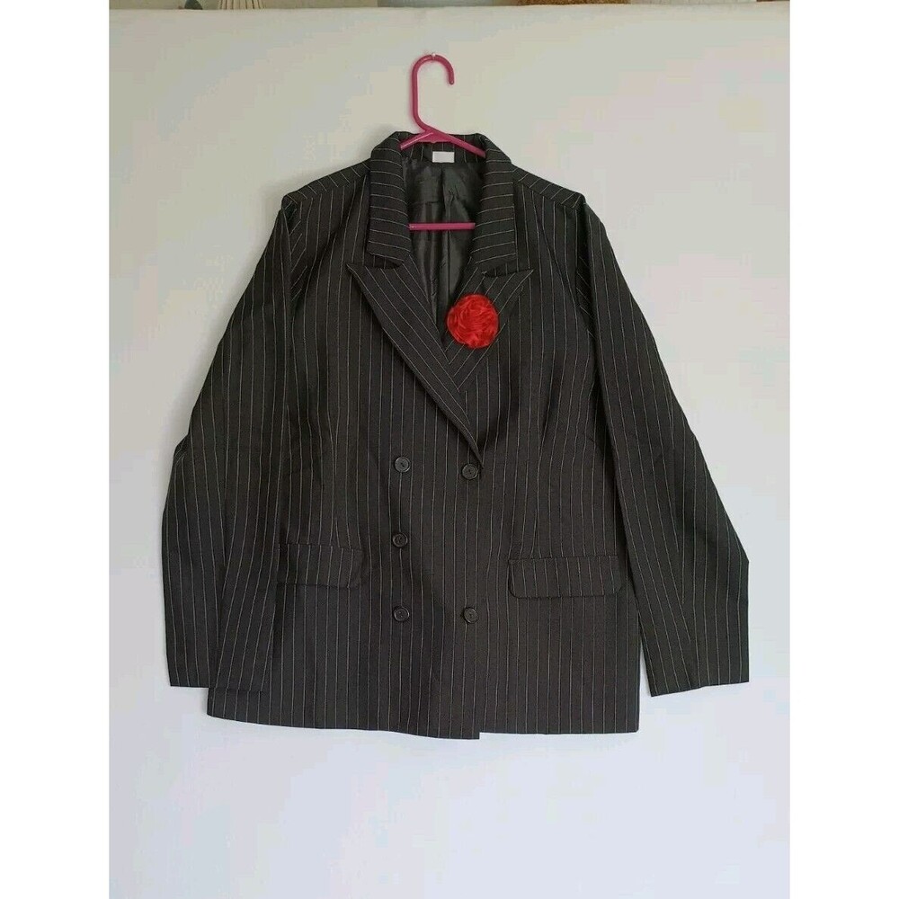 Spirit Halloween Costume Men's 20's Gangster Pin Striped Jacket Size Large